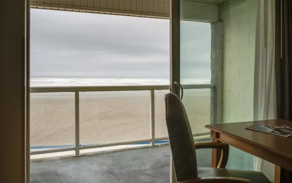 Balcony view of the beach